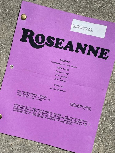 Roseanne Vtg 1995 Production Used Final Mimeo Draft Script In The Hood STOMP!