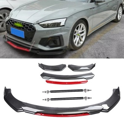 Carbon Fiber Look Front Bumper Lip Spoiler Splitter For AUDI A3 A4 A5 A6 B6 B7
