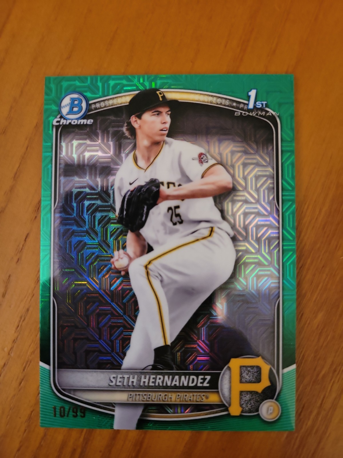 2025 Bowman Draft Seth Hernandez 1st Green Chrome Mojo Refractor /99 #BDC-25