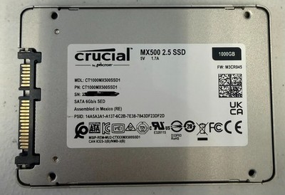 Micron Crucial MX500 1TB 2.5 SATA Laptop SSD Tested, Solid State Drive