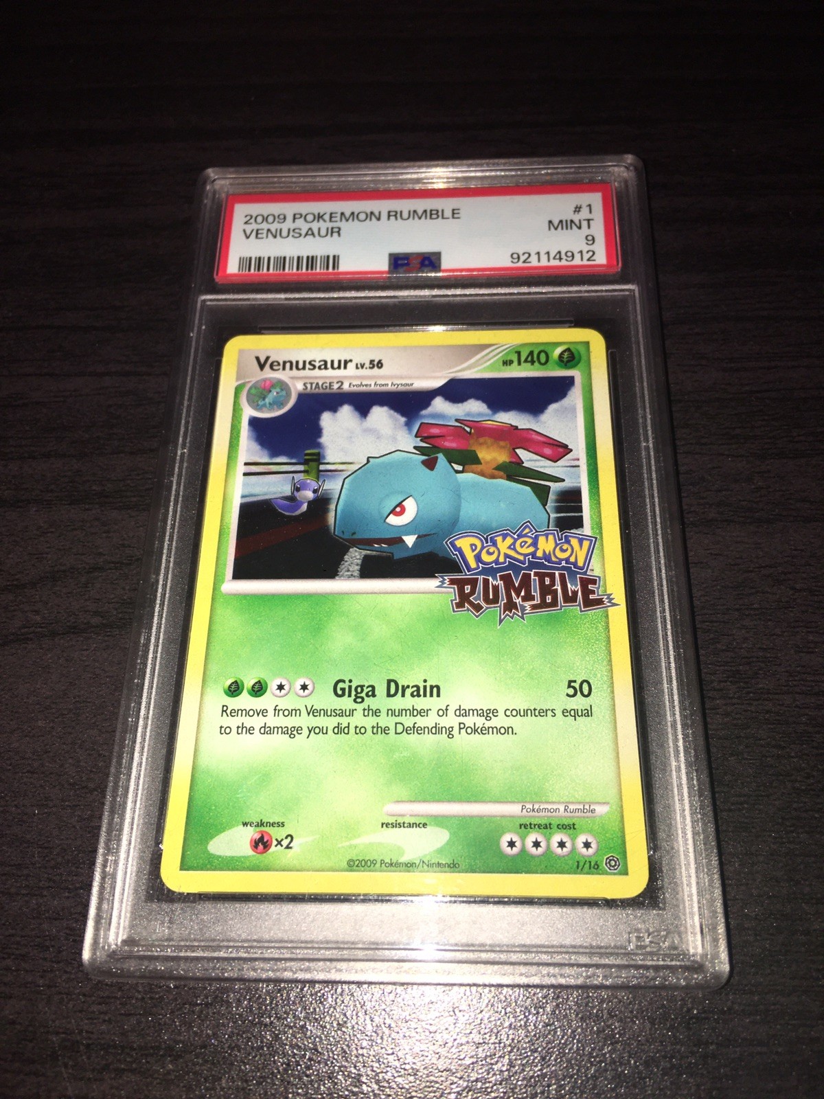 Pokemon Card Venusaur 1/16 Holo Foil Rumble Promo 2009 PSA 9