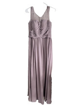 Women's AZAZIE Size A8 Sleeveless Purple Formal Maxi Dress Back Zip Bra Pad