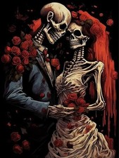 Gothic Skull Diamond Art Kit Full Drill Embroidery Cross Stitch Wall Decor