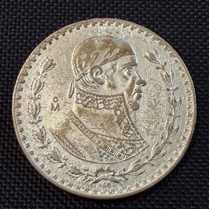 1959 Mexico 1 Un Peso Silver Coin 10% Silver Jose Maria Morelos KM#459 Mo Mint