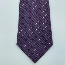 ARROW Mens Silk Necktie Purple Blue Geometric Business Classic USA Made 3.75x60
