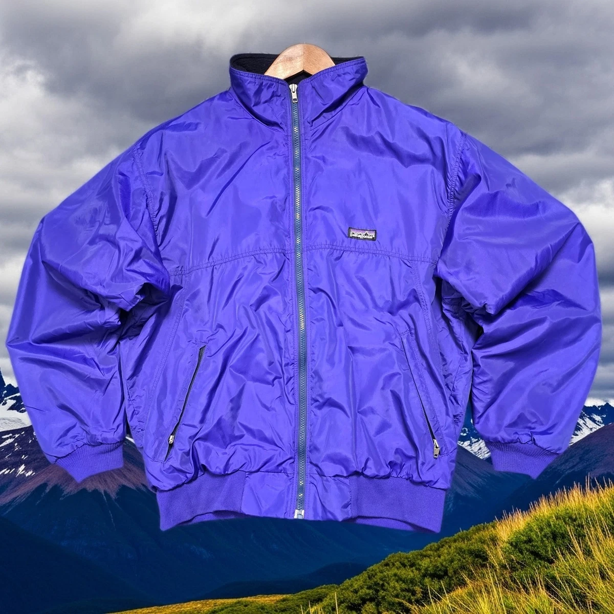 wool100％ 90's Patagonia 紫色 リブ編み セーター Patagonia wool100％ 90's Patagonia 紫色 リブ編み セーター S 紫色