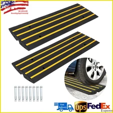 1/2 Pack 48" Rubber Driveway Ramp Heavy Duty Sidewalk Curb Ramp for Car Garage