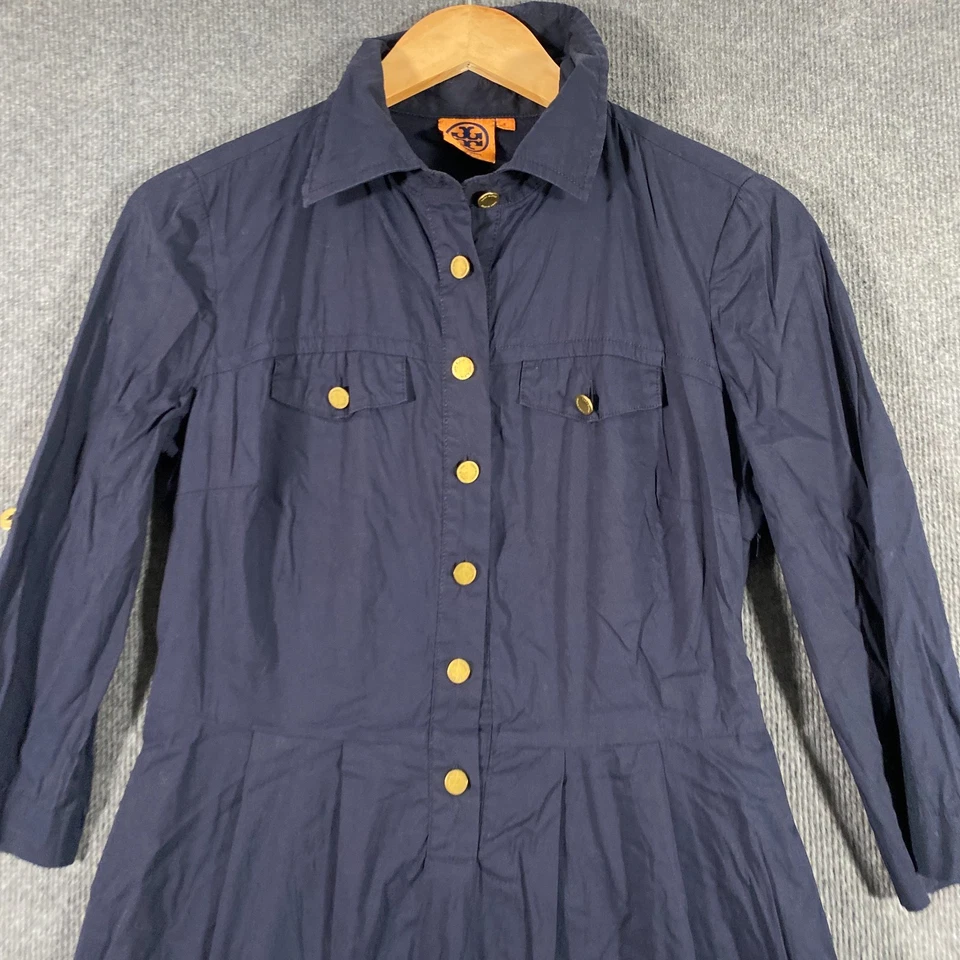 Tory Burch Dress Womens 6 Blue A Line Popover Collared Office Career Ladies - image 2 of 4