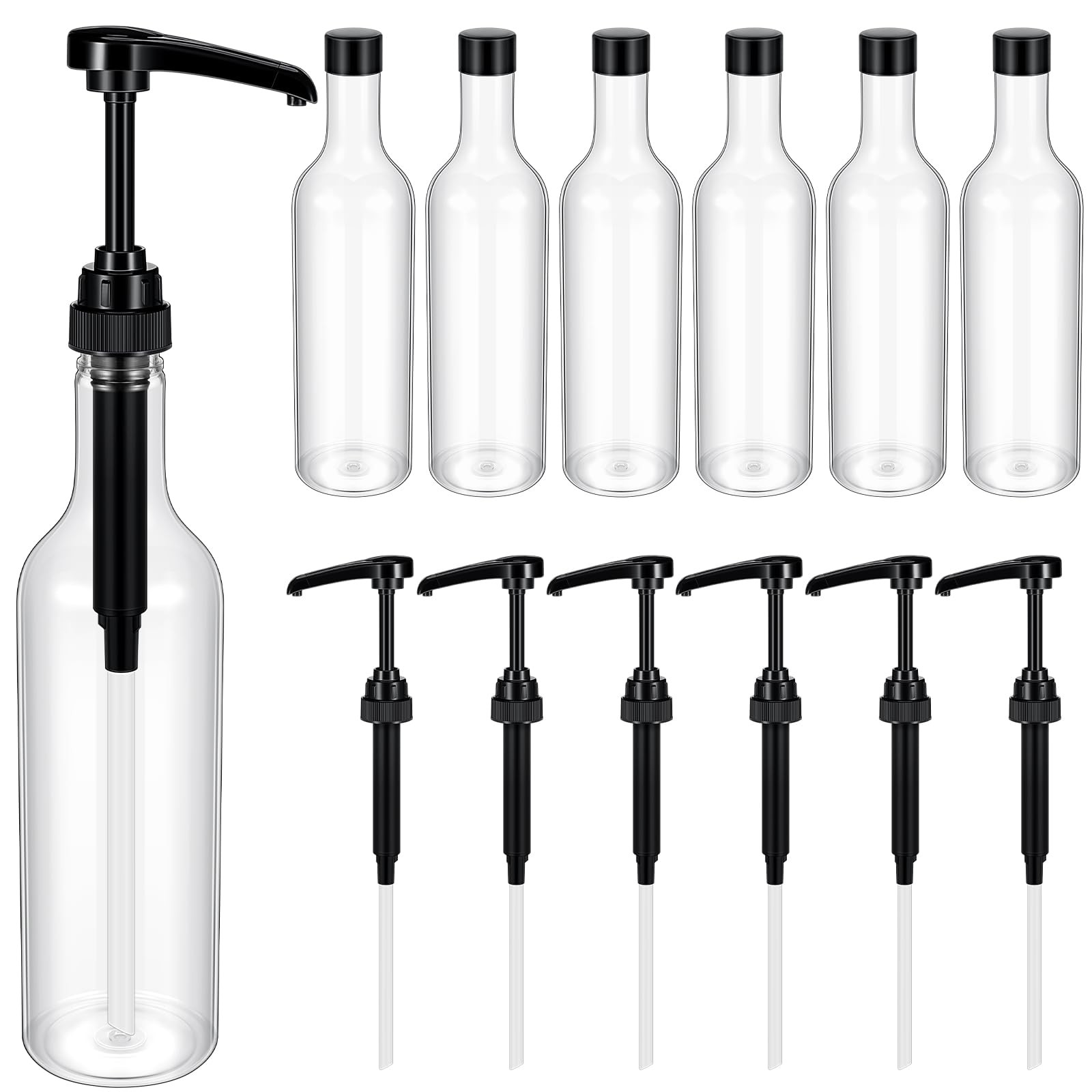 With Pump Long Neck Bottles Plastic Syrup Pump Disp...