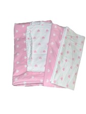 Pottery Barn Kids Twin Duvet Cover Flat Sheet Pillowcase Sham Pink White Hearts