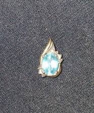 .925 sterling silver 10k gold teardrop penden...