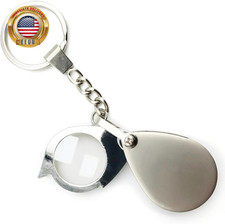 10X Mini Pocket Magnifying Glass   Folding Jeweler  S Loupe with Keychain for Rea