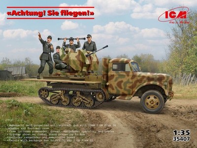 Achtung! Sie fliegen! (Sd.Kfz.3b with 2 cm Flak 38 and crew) / 1:35