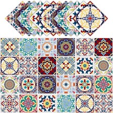 24 PCS 4"x4" Retro Mexican Tile Sticker Peel and 4 inch, Wallstickers-005