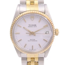 TUDOR Prince Oysterdate 72033 Automatic Watch Stainless Steel Gold Plated White