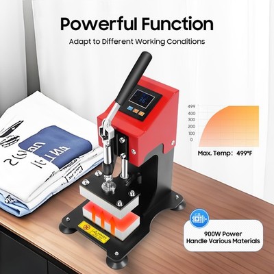 2.36''x4.72'' Heat Press Machine T-shirt Hat Mat Press Machine Aluminum Alloy