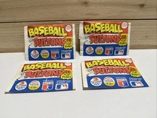lot of 4 1984 Fun Foods Baseball Buttons Factory Sealed Pack's Estate sale find