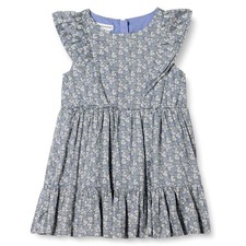 Amazon Essentials Floral Tiered Ruffle Dress Blue XS 5Y