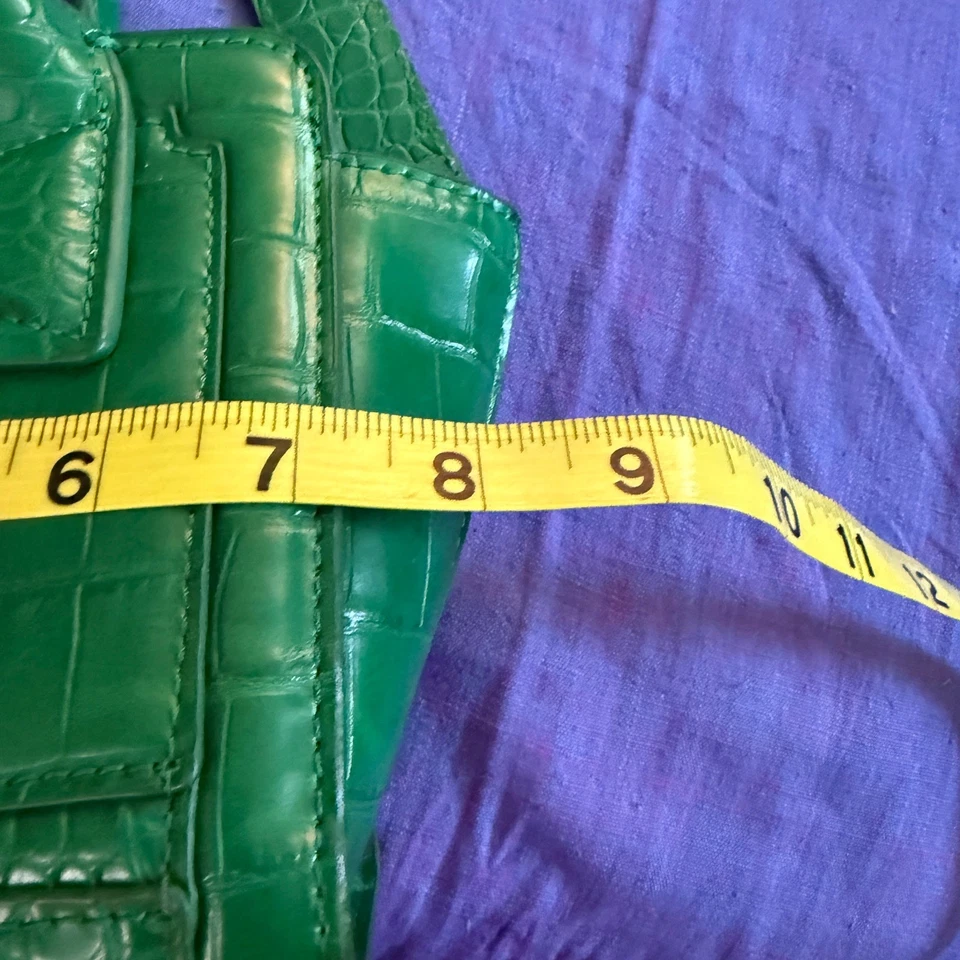 ZARA Green Mock Croc Mini Tote Crossbody Bag Chain Strap Very Good Condition - Image 3 of 4