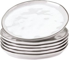 LOBERON LOT 6 ASSIETTES A DESSERT BIARRE EN GRES NEUF