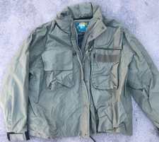 Hodgman Jacket Mens 2XL Green Hooded Fishing Hunting Outdoor Pockets Coat