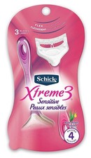 Schick Xtreme 3 Women's Sensitive Skin Disposable 1 Count Pack of 4 , Pink