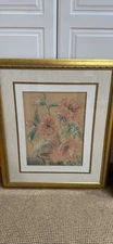 Stoioff Original Painting signed floral art gold framed 27x23