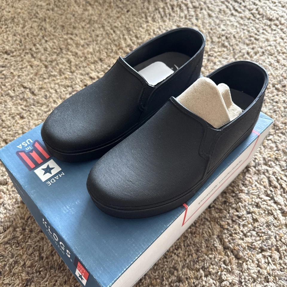 Nuevo Klogs Calzado Tiburón Mujer’s Talla 9 AMPLIO Negro Deslizante Resistente al Aceite Cocina Foto 2 de 4