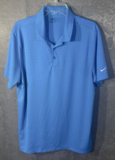 Mens Nike Golf Blue Polo Shirt Size XL Short Sleeve Dri-Fit Standard Fit