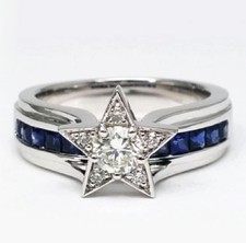 1.30Ct Lab Created Diamond Men's Cluster Wedding Channel Ring 14K White Gold