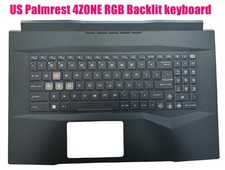 US Palmrest 4ZONE RGB Backlit keyboard for MSI Pulse 17 B13VGK/Pulse 17 B13VFK