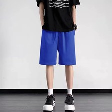 2026 new Fashion Men's Drawstring Sports Shorts Solid Color Gym Training Running