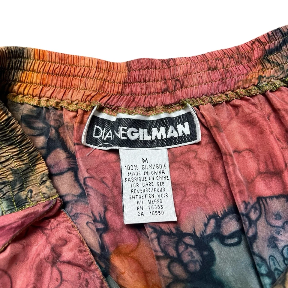 Falda envolvente vintage Diane Gilman 100 % seda falda boho midi talla mediana Foto 3 de 4
