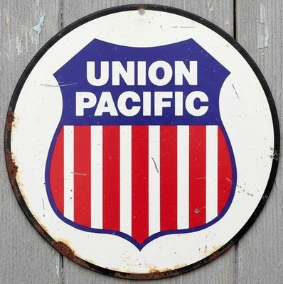 Union Pacific Railroad 8'' Diameter  Novelty Metal Sign Made In USA New!