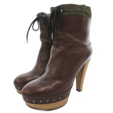 【Stivali】MARNI Stivaletti donna con coulisse legno tailandese plateau tacco alto corti
