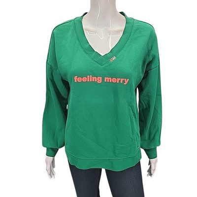Ali & Mally x Peace Love World Holiday Sweatshirt XX-Small Size Green Cozy Top