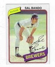 1980 TOPPS SAL BANDO #715 MILWAUKEE BREWERS