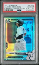 2021 Bowman Chrome Prospects Jasson Dominguez Aqua Refractor #BCP-13 PSA 10 /125