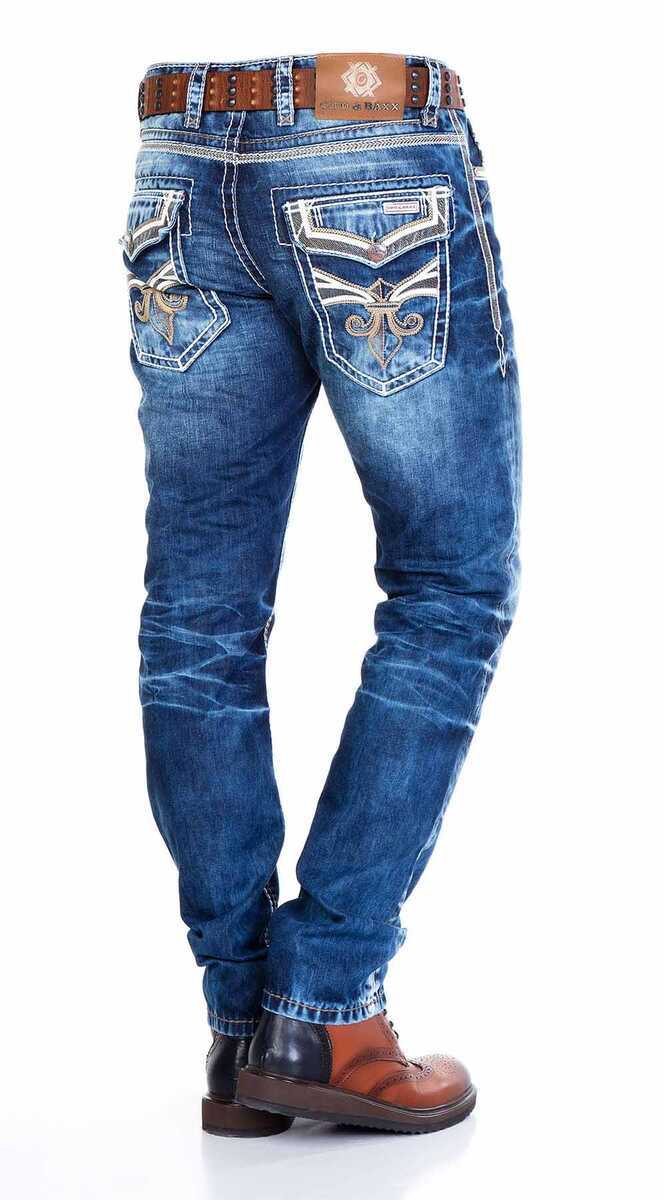Cipo & Baxx Princeton mens Jeans Denim Thick Stitch straight cut