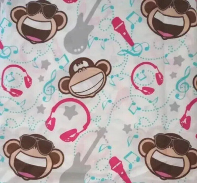 bobby jack monkey fun fabric print music 19 by 6 inch 1pc new