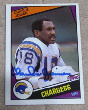 Charlie Joiner Signed Auto 1984 Topps - NFL HOF (Blue Ink)