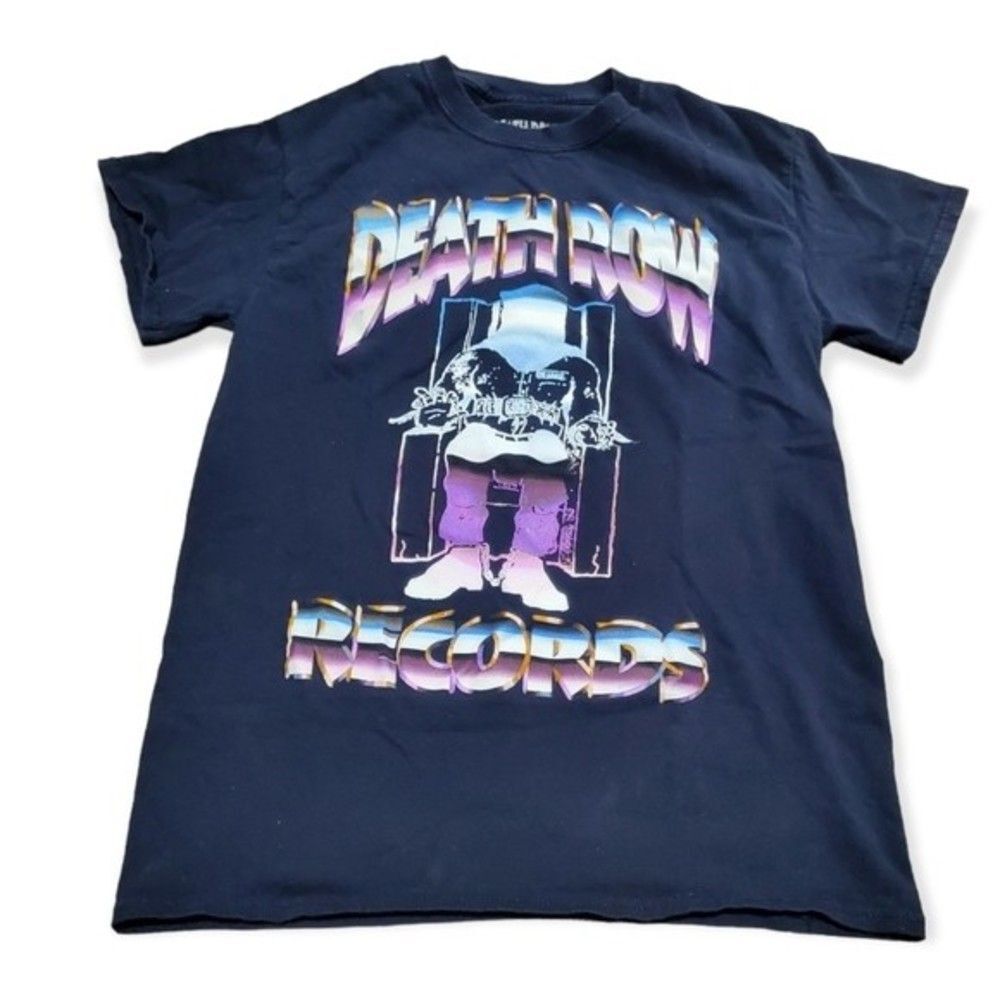 FILA T shirt unisex Death Row Records sedia cromata blu navy M