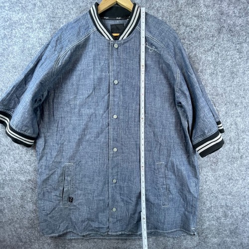 Vintage Sean John Jacket Mens 2XL Blue Spellout Logo Cotton Hip Hop 90s Baggy - Picture 6 of 7