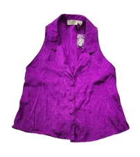 NEW Victoria's Secret Gold Label Women M Lilac Pajama Top Button-Up Sleeveless