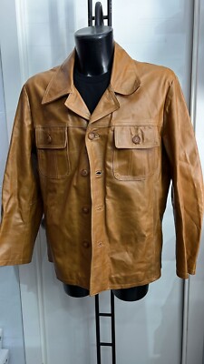 Bata Leather Jacket Used Man Brown Size 54 Pgs1158Pi