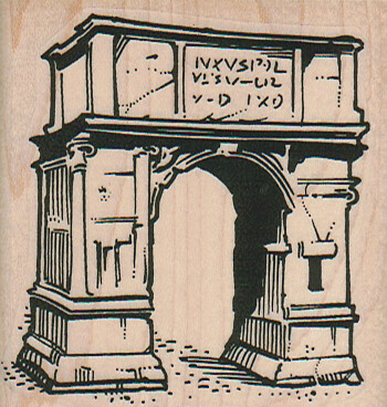 Arc De Whatever 2 1/2 x 2 1/2'' Rubber Stamp, Structures Stamp, Destinations