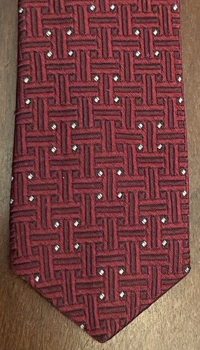 Jones New York Burgundy 100% Imported Silk Men’s Neck Tie Made in Usa - Picture 6 of 9