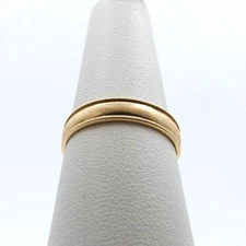 Solid 10k Yellow Gold Milgrain Edge Wedding Band Ring 4mm sz7 Stackable Unisex