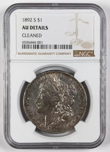 1892 S Morgan Silver Dollar NGC AU Details Cleaned