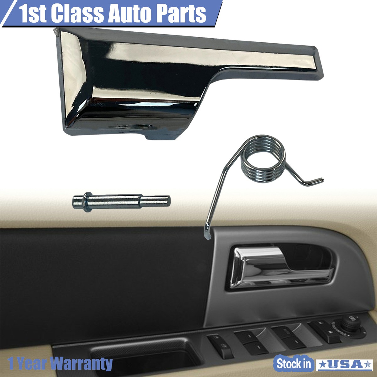 Chrome Door Handle Inner Passenger Right For 07-17 Ford Expedition